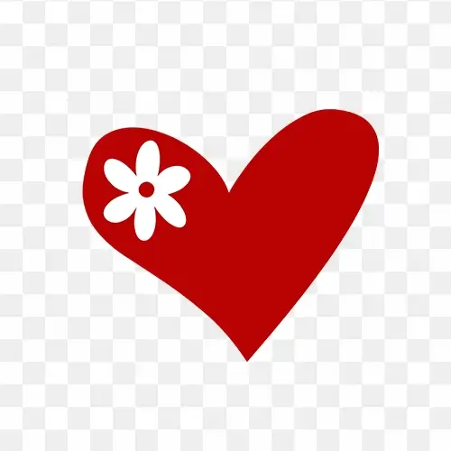 Heart With Flower free png
